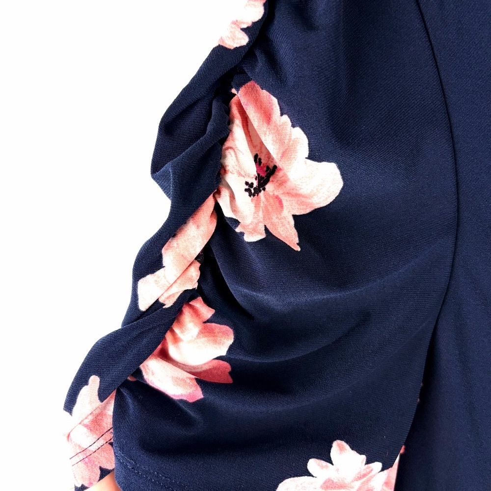 Tommy Hilfiger Navy Floral Wrap Mini Dress - Picture 8 of 13
